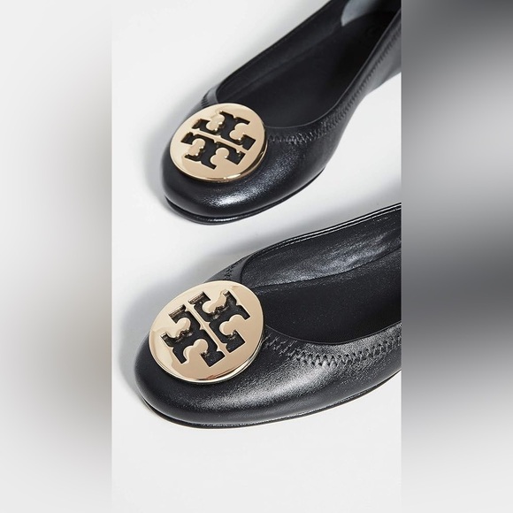Tory Burch Women's black leather Minnie Travel Ballet Flats Size 41 - Picture 4 of 15
